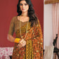 Brown Georgette Brasso Floral Printed Saree With Unstitched Blouse Piece - Zyanya
