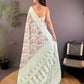 Joban Fashion Sky Blue Floral Motifs Banarasi Silk Sarees | Swadesiicart