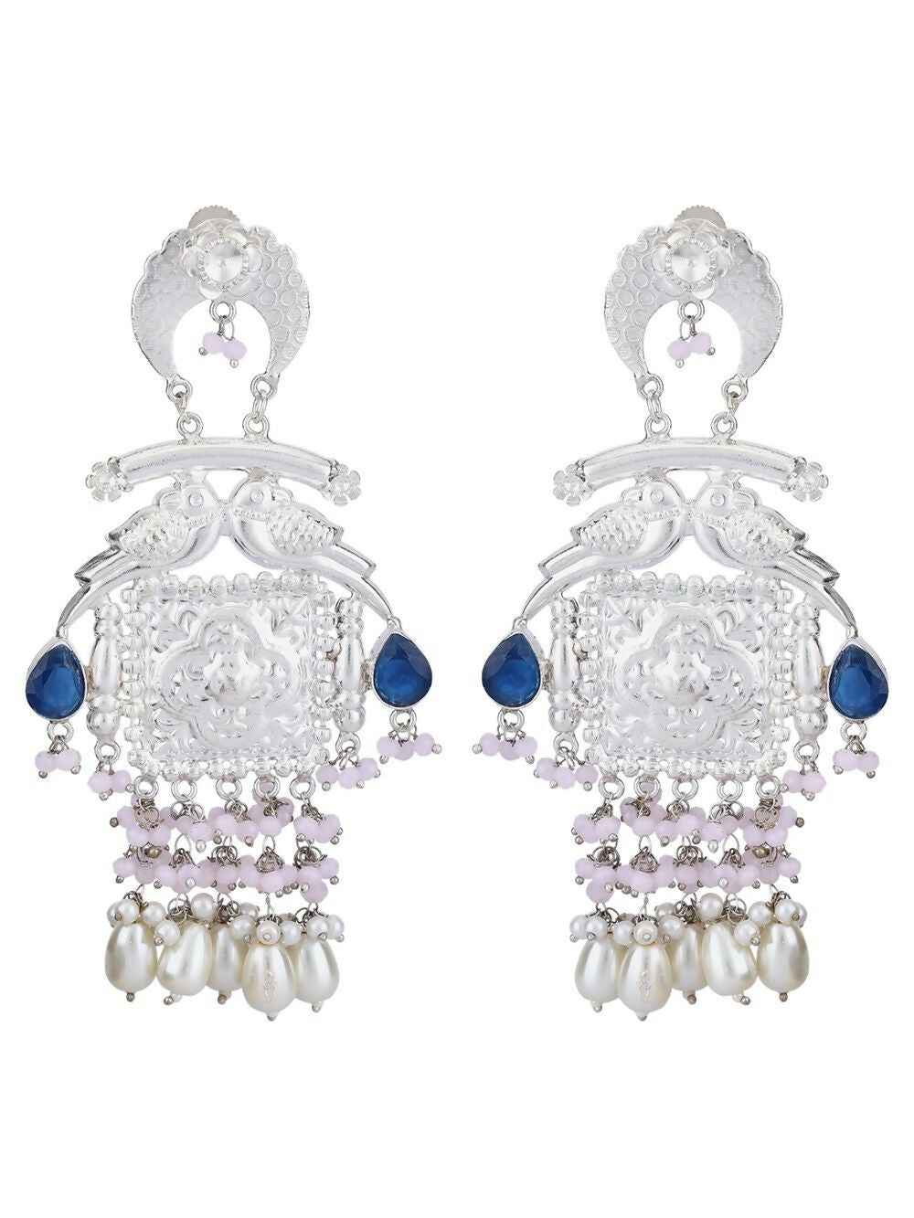 Joban Fashion Women Handcrafted Silver Tone Earrings | Swadesiicart