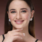 NVR Wome's Gold-Polished Pearl Studded Circular Studs Earring | Swadesiicart