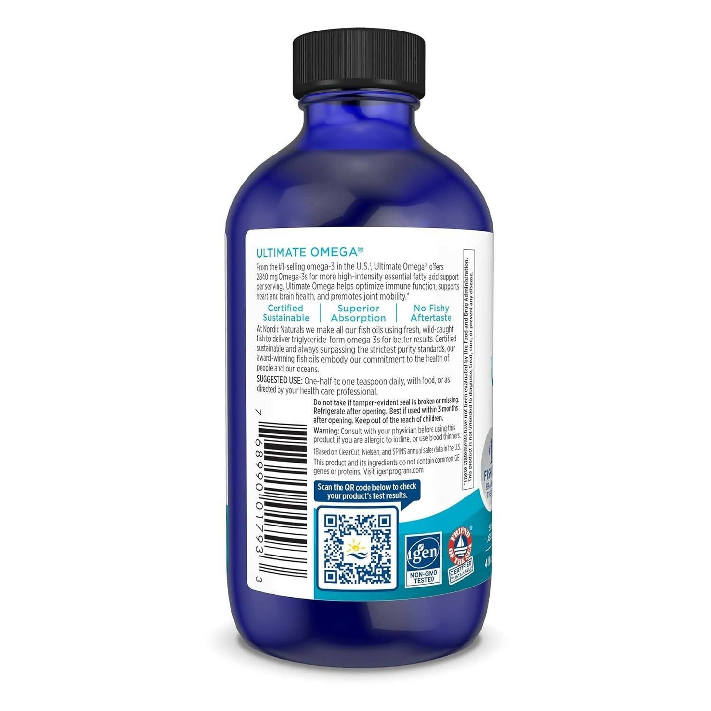 Nordic Naturals Ultimate Omega 3 Fish Oil Liquid - Lemon Flavor - Swadesiicart