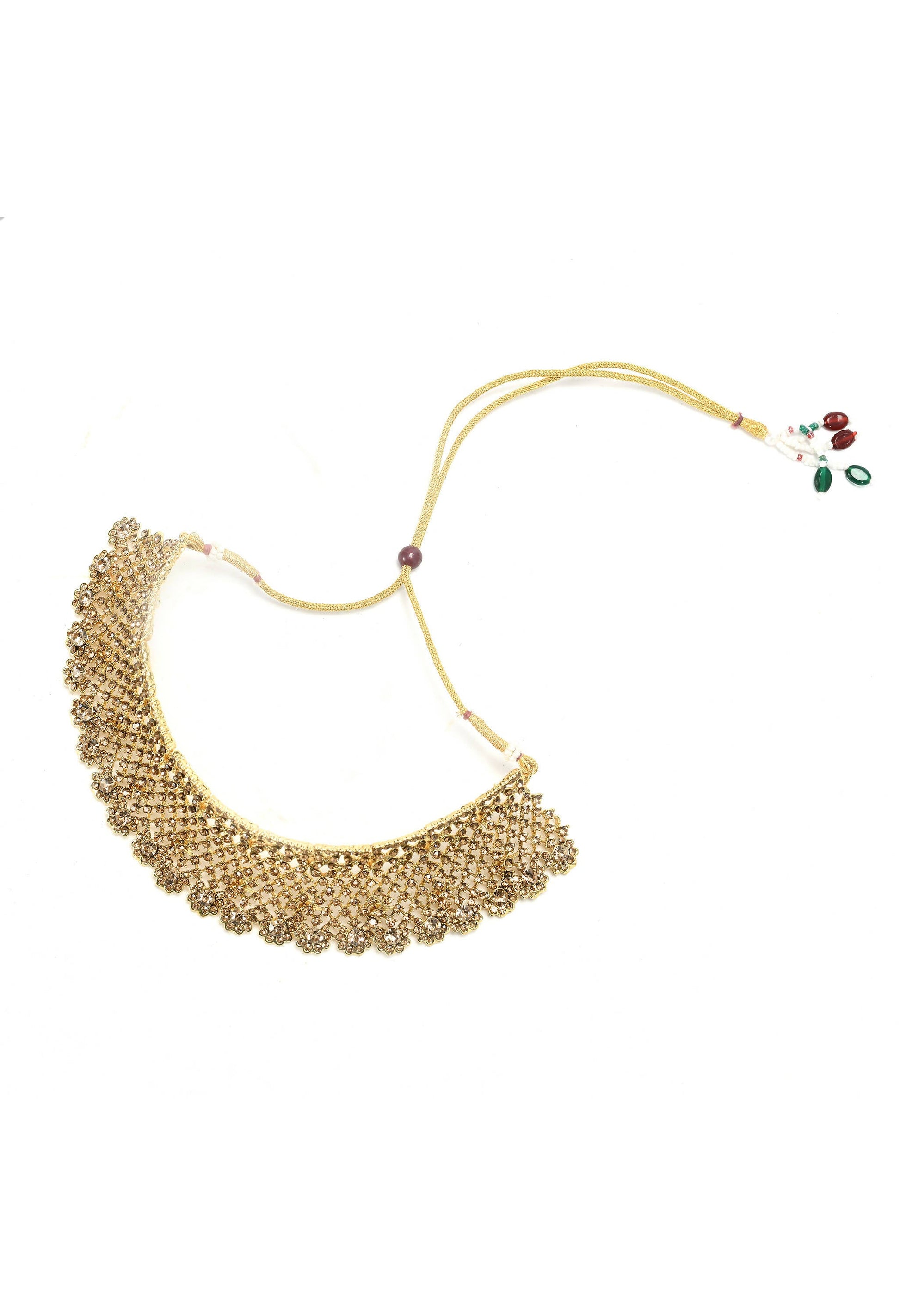 Mominos Fashion Johar Kamal Traditional Rajwadi Design Heavy Golden Color Choker Set | Swadesiicart