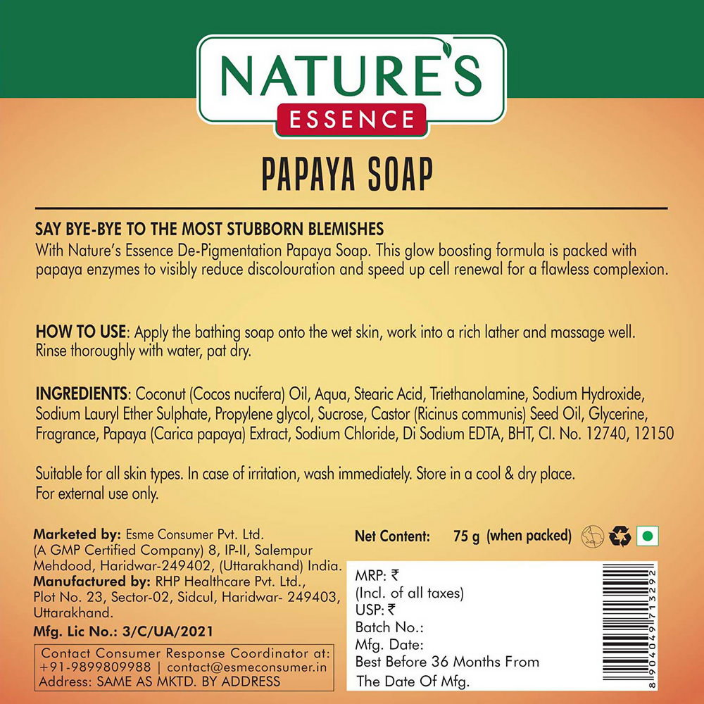 Nature's Essence De - Pigmentation Papaya Soap - Swadesiicart