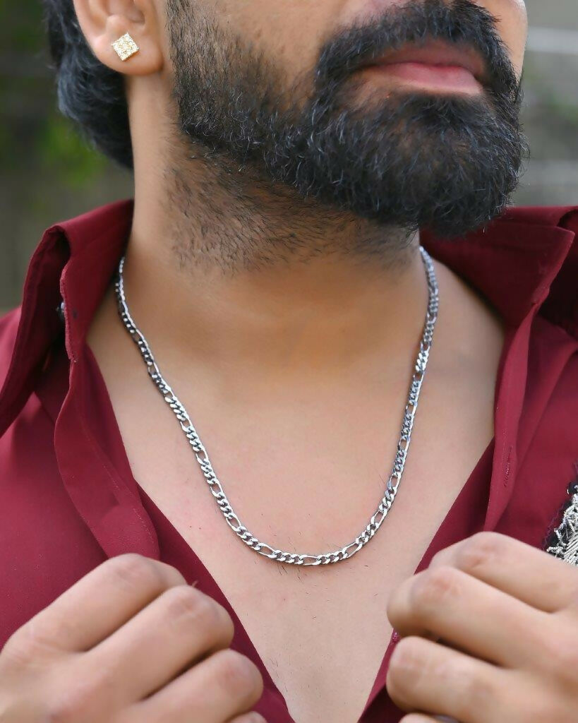 VOJ Silver Plated Cuban Link Chain | Swadesiicart