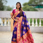 PR Fashion Violet Soft Banarasi Silk With Zari Weaving Meenakari Design Saree | Swadesiicart