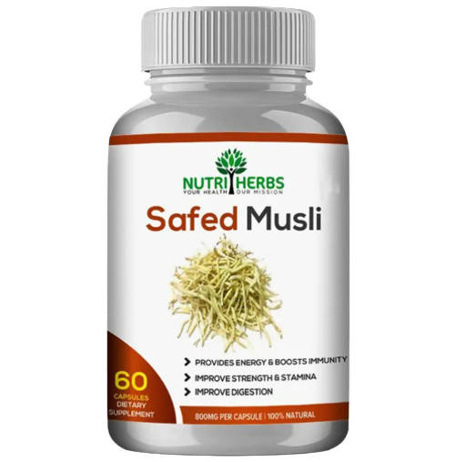 Nutriherbs Safed Musli Capsules - Swadesiicart