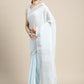 Anaita Blue Linen Saree With Blouse