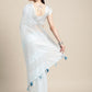 Anaita Blue Linen Saree With Blouse