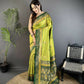 Joban Fashion Light Green Banarasi Soft Silk Peacock Butta Work Saree | Swadesiicart