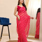 Red Georgette Designer Printed Ready To Wear Saree - Ibiza | Swadesiicart