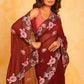 Vamsee Annie Maroon Georgette Silk Saree - Swadesiicart