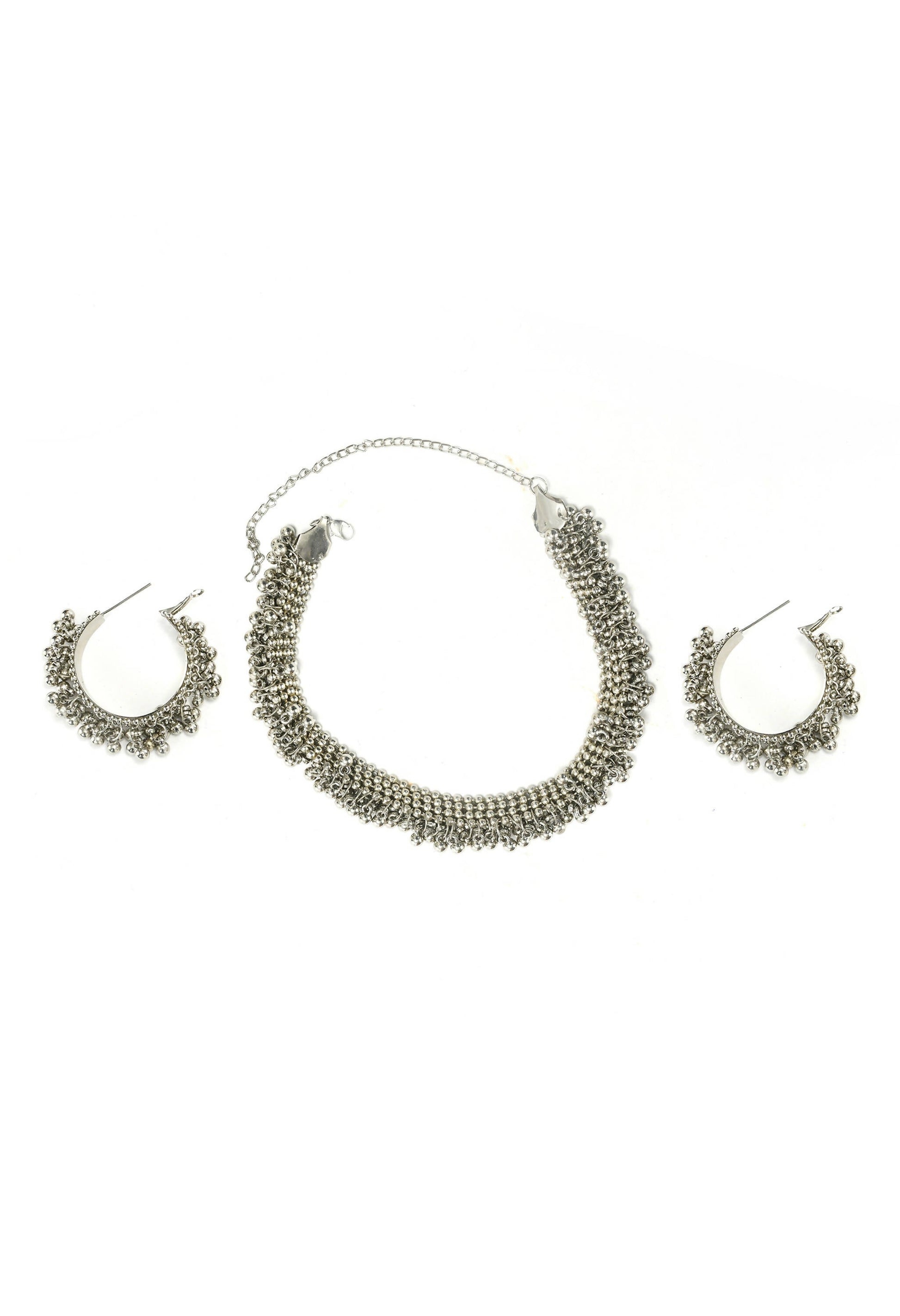 Mominos Fashion Johar Kamal Silver-Plated Brass Finish Ghungroo Work Choker For Women | Swadesiicart