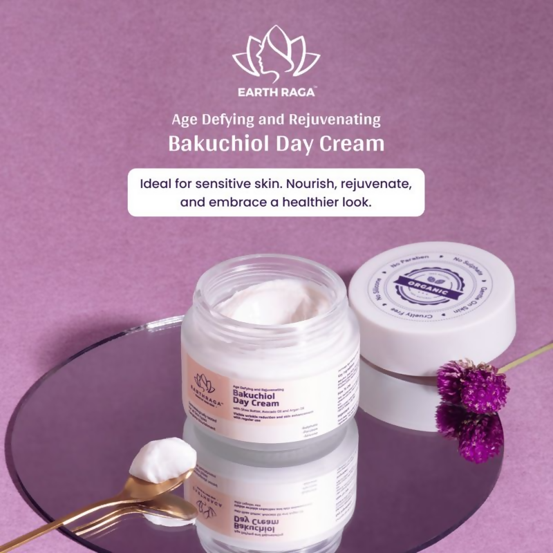 Earthraga Age Defying and Rejuvenating Bakuchiol Day Cream | Swadesiicart