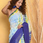 Very Much Indian Tie & Dye Handloom Mul Cotton Saree - Blue Green | Swadesiicart