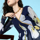 Ahalyaa Women's Traditional wear Kurta - Navy Blue | Swadesiicart