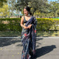 Vamsee Navy Blue Organza Saree - Swadesiicart