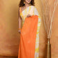 Very Much Indian Tie & Dye Handloom Mul Cotton Saree - Orange Yellow | Swadesiicart