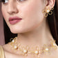 NVR Women's Gold Floral Shape Beaded Handcrafted Jewellery Set - NR Retail-NVR