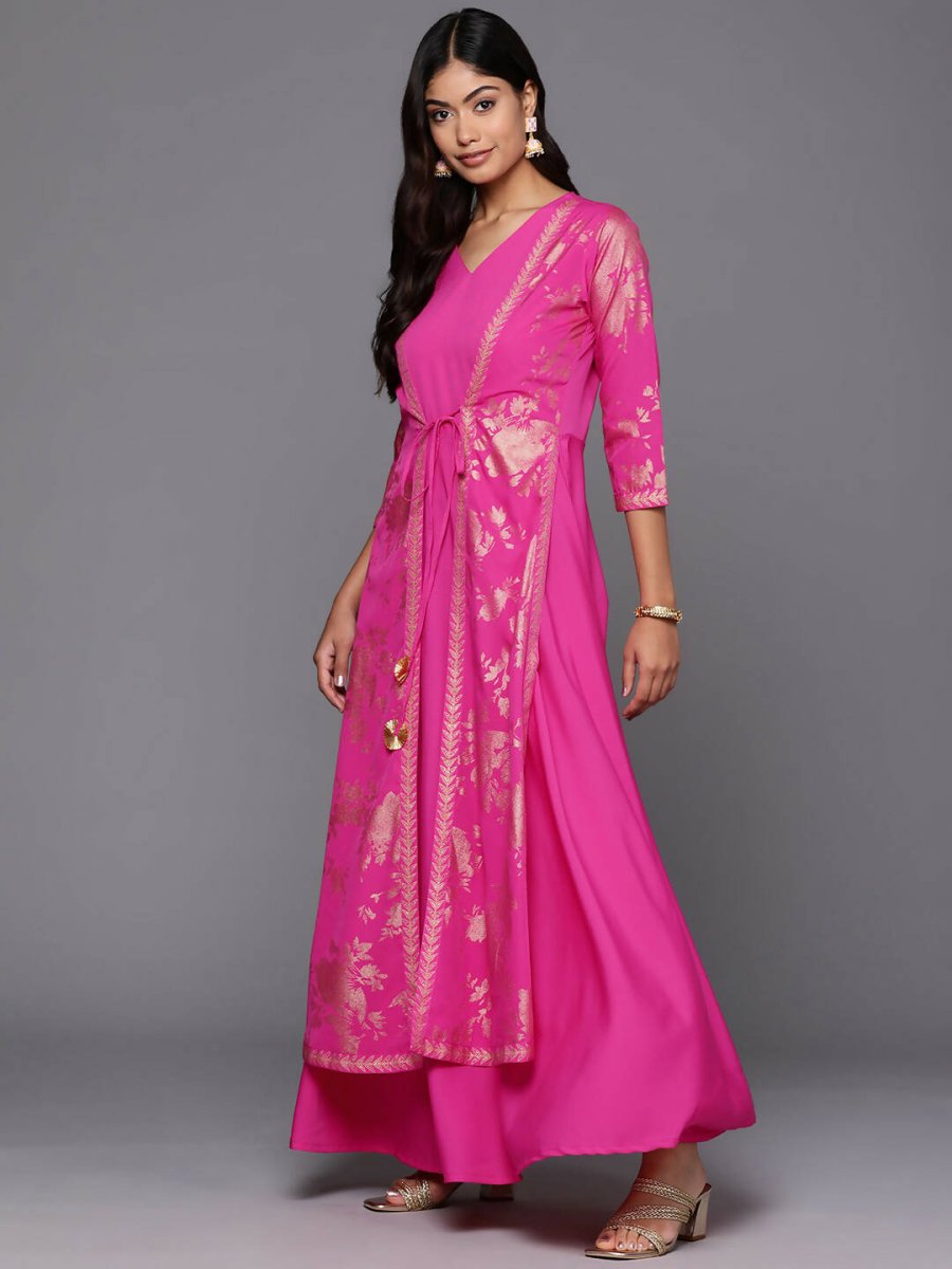 Ahalyaa Women's Traditional wear Ethnic Dress - Pink | Swadesiicart