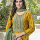 BulBul Aaliya Mustard Cotton Kurta Set with Dupatta - Swadesiicart