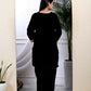 Miravan Women's Black Velvet Dreams Embroidered Co-ord Set - Swadesiicart
