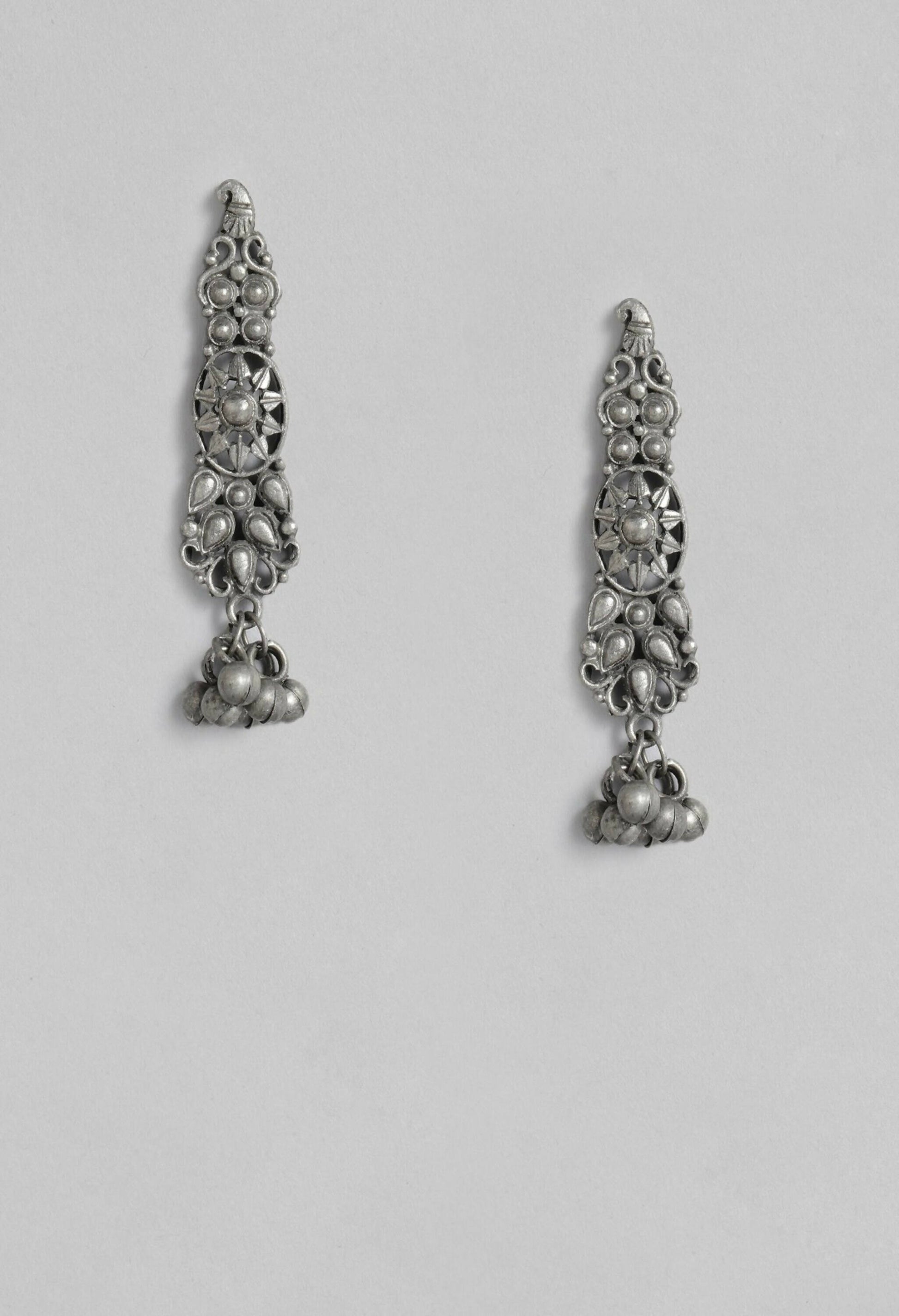 Mominos Fashion Johar Kamal Oxidised Silver-Plated Brass Finish Temple Jewellery with Earrings For Women - Swadesiicart