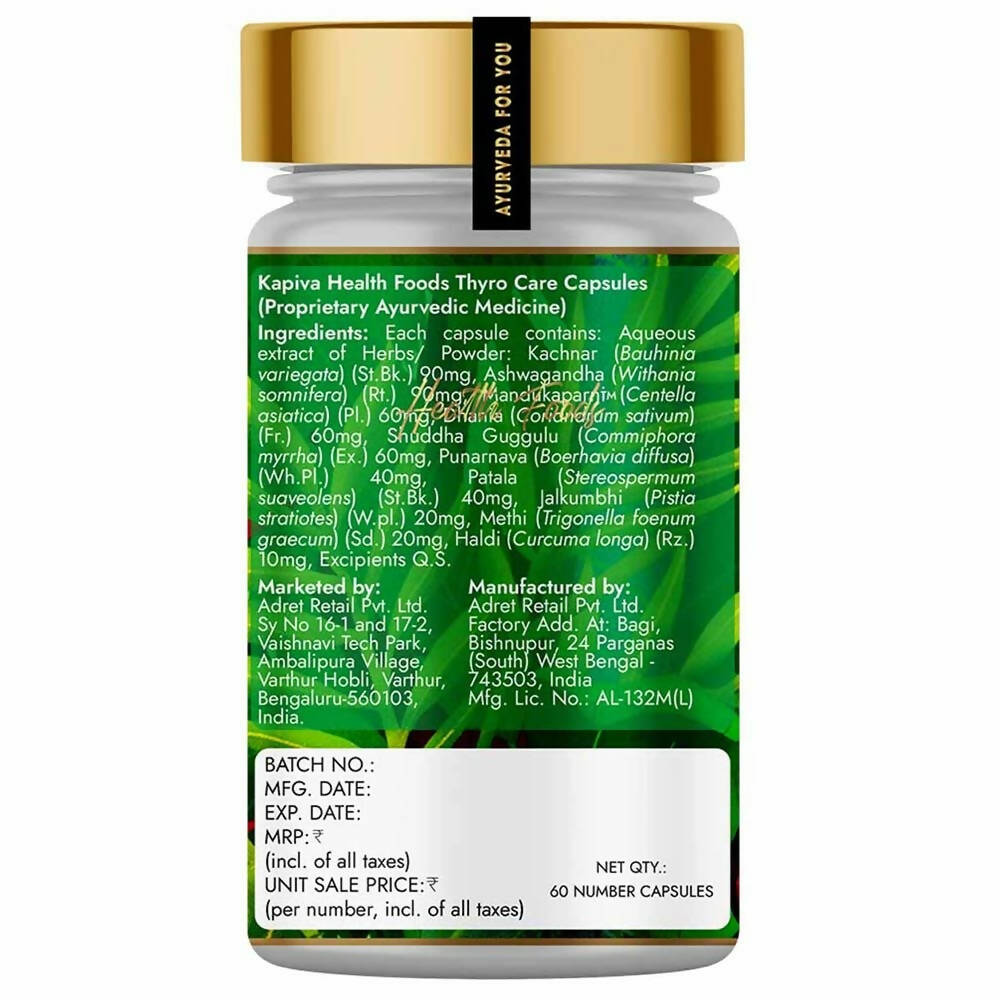 Kapiva Ayurveda Health Foods Thyro Care Capsules | Swadesiicart