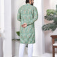 Anaita Green Digital Printed Work Cotton Straight Kurta
