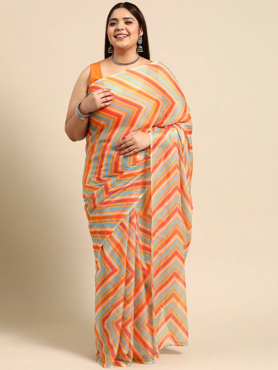 Ahalyaa Women's Traditional wear Saree - Orange | Swadesiicart