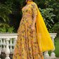 Janasya Yellow Georgette Floral Lehenga Choli Dupatta | Swadesiicart