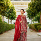 Vaasva Women Maroon Muslin Floral & Embroidered Cut Work Kurta ,Sharara & Dupatta set | Swadesiicart