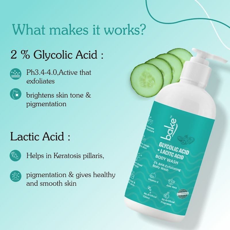 Bake 2% AHA Exfoliating Body Wash | Swadesiicart