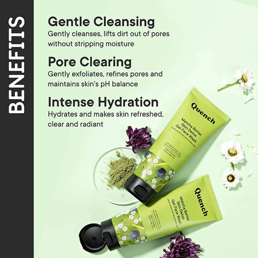 Quench Botanics Matcha Better Skin Detox Gel Face Wash - Korean Skincare | Swadesiicart