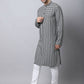 Even Apparels Multi Pure Cotton Men's Kurta With Band Collar | Swadesiicart