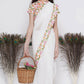 Little Bansi Floral Print Ready To Wear Saree And Floral Blouse - White | Swadesiicart