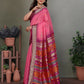 Joban Fashion Pink Floral Banarasi Silk Sarees | Swadesiicart