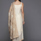 Ahalyaa Womens Kurta Set - Off-white | Swadesiicart