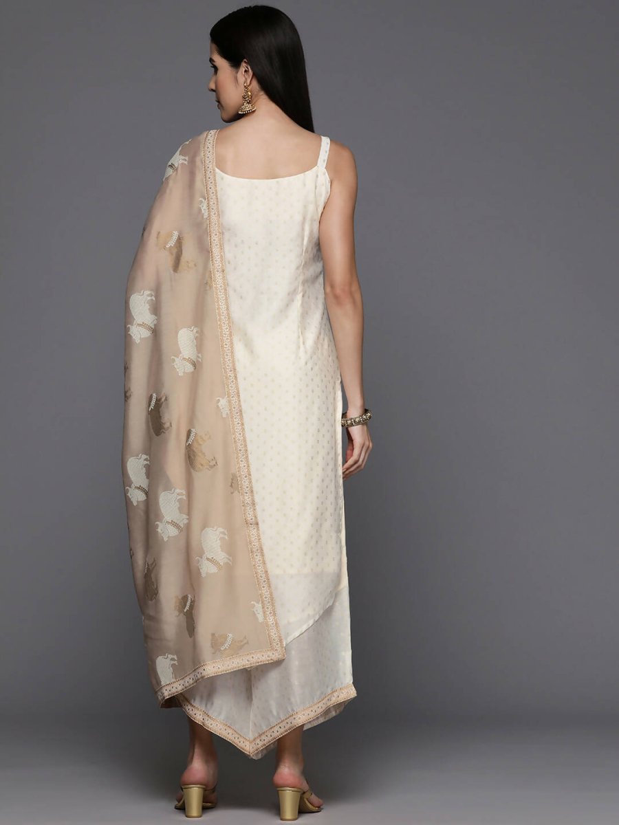 Ahalyaa Womens Kurta Set - Off-white | Swadesiicart