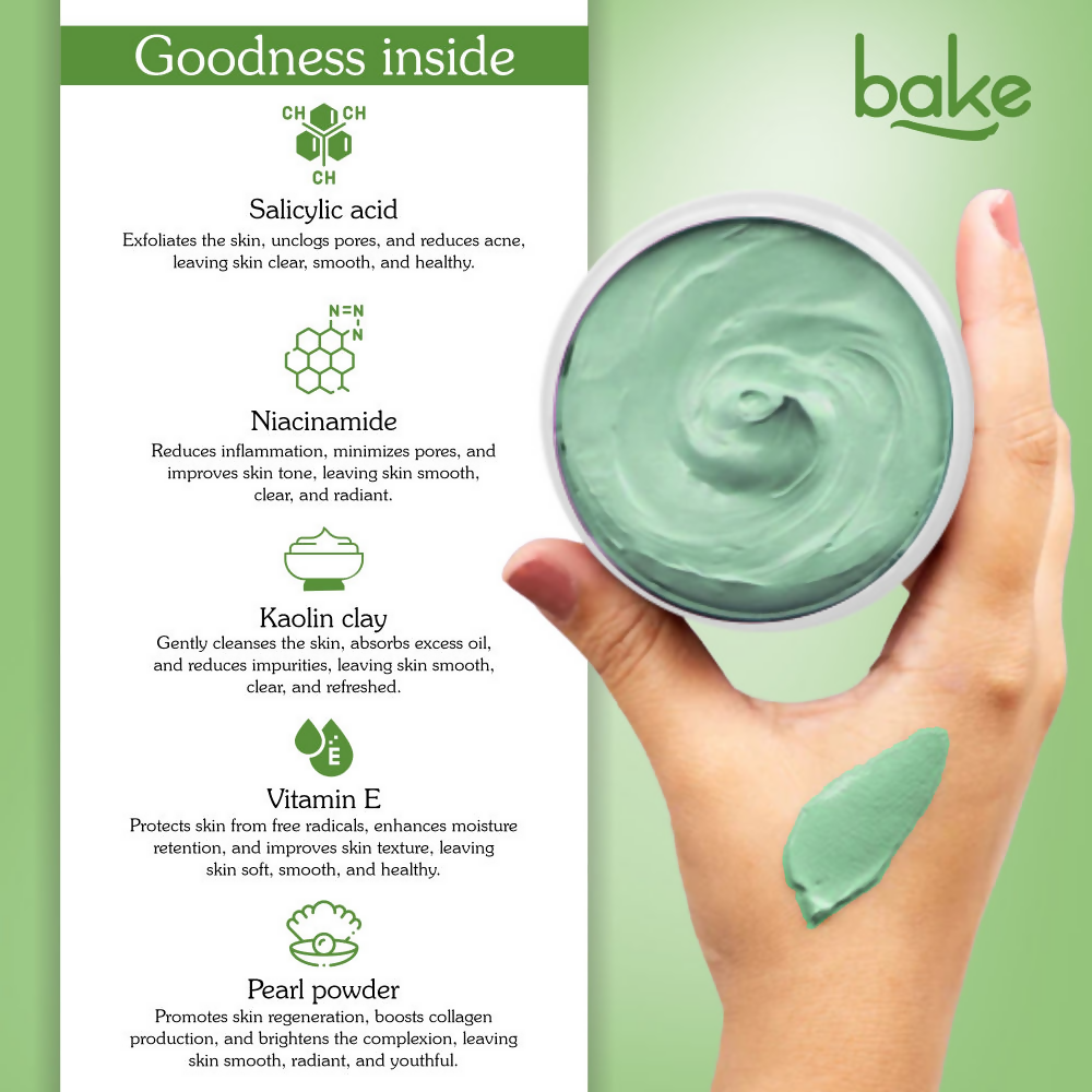 Bake Kiss The Frog Anti Acne Clay Mask With 2% Salicylic Acid & Niacinamide | Swadesiicart