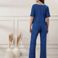 Joban Fashion Women's Royal Blue Co-Ord Set V Neck - Swadesiicart
