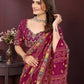 Ai Fashion Wine Georgette Digital Print Party Wear Saree
