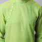 Even Apparels Green Pure Cotton Men's Kurta With Side Placket (SLD1193) | Swadesiicart