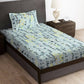 Story@home Arena Grey & Blue Floral Printed 180 TC Bedsheet & Pillow Covers - Swadesiicart