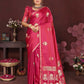 Joban Fashion Pink Floral Motifs Banarasi Silk Sarees | Swadesiicart