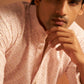 Pink Viscose Chikankari Embroidery Work Men's Kurta Set - Mahotsav | Swadesiicart