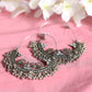 Mominos Fashion Johar Kamal Silver Peacock Design Chandbali Earrings - Swadesiicart