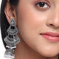 NVR Women Silver Toned Contemporary Jhumka Earrings | Swadesiicart