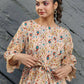 Women's Partywear Designer Cream & Multi Muslin co-ord set - Stylishta - Swadesiicart