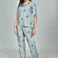 Morchari Digital Print Semi Muslin Co-Ord Set Top & Trouser-Multicolor - Swadesiicart