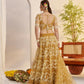 Aastha Fashion Light Golden Butterfly Net White Cotton Thread Work And Sequence Work Embroidery Wedding Wear Lehenga Choli